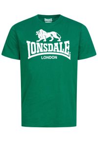 T-shirt o klasycznym kroju Lonsdale Logo. Kolor: zielony #2