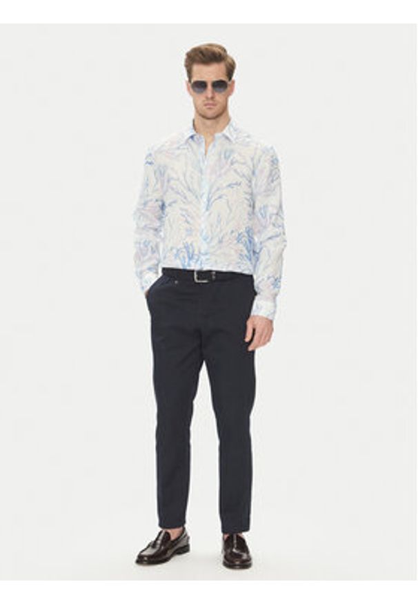 Marciano Guess Koszula 5GHH39 4394Z Błękitny Regular Fit. Kolor: niebieski. Materiał: len