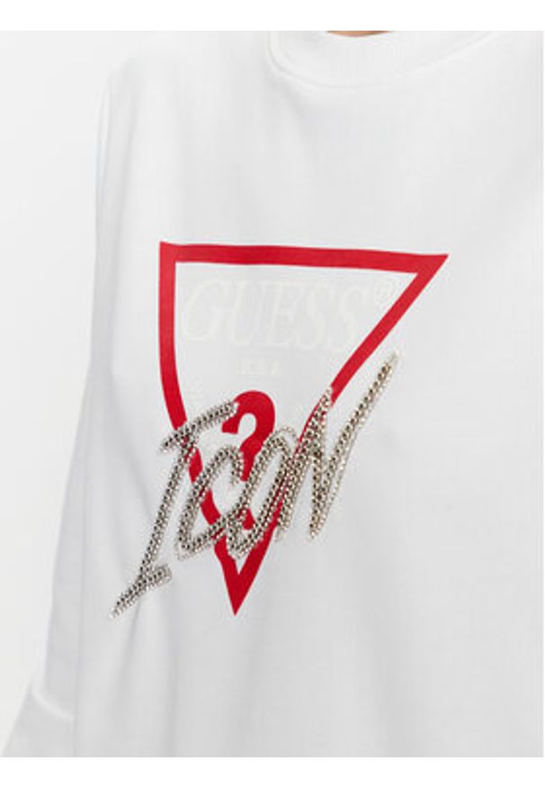 Guess Bluza Icon W3YQ01 KB683 Biały Regular Fit. Kolor: biały. Materiał: syntetyk