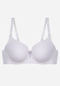 Renee - Biały Biustonosz o Gładkim Wykończeniu z Kokardką Phiphise. Kolor: biały. Wzór: gładki #6