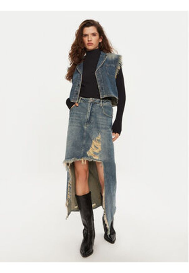 One Teaspoon Spódnica jeansowa 26580 Niebieski Regular Fit. Kolor: niebieski. Materiał: bawełna