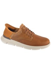 skechers - Buty do chodzenia męskie, Slip-Ins: Garza - Gervin. Kolor: brązowy. Sport: turystyka piesza