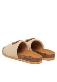 Love Moschino - LOVE MOSCHINO Klapki JA28363G0OIG5104 Beżowy. Kolor: beżowy. Materiał: zamsz, skóra #3