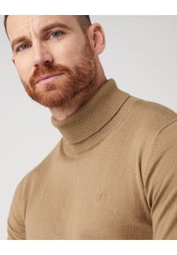 Wrangler - WRANGLER MĘSKA SWETER ROLL NECK KNIT LEAD GREY 112343113 W8D4016778. Okazja: na co dzień. Materiał: materiał, wełna, bawełna, nylon. Długość rękawa: długi rękaw. Długość: długie. Styl: casual, elegancki #5