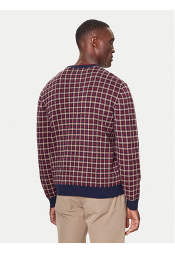 GANT - Gant Sweter 8050253 409 Bordowy Regular Fit. Kolor: czerwony. Materiał: bawełna