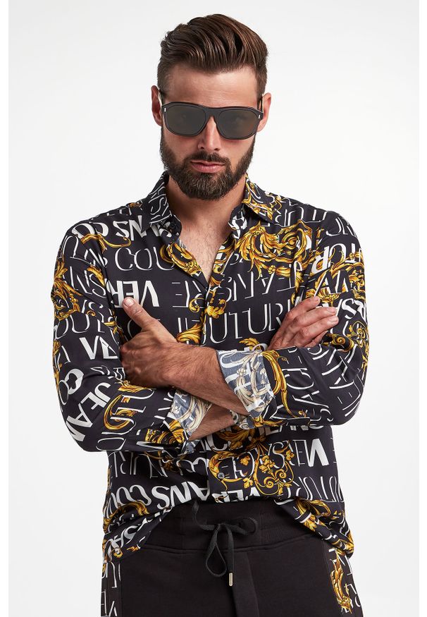 Versace Jeans Couture - Koszula VERSACE JEANS COUTURE. Wzór: napisy. Styl: klasyczny