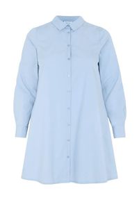 Zhenzi Długa koszula z popeliny Lady błękitny female niebieski 54/56 (XL). Kolor: niebieski. Długość rękawa: długi rękaw. Długość: długie. Styl: elegancki #1