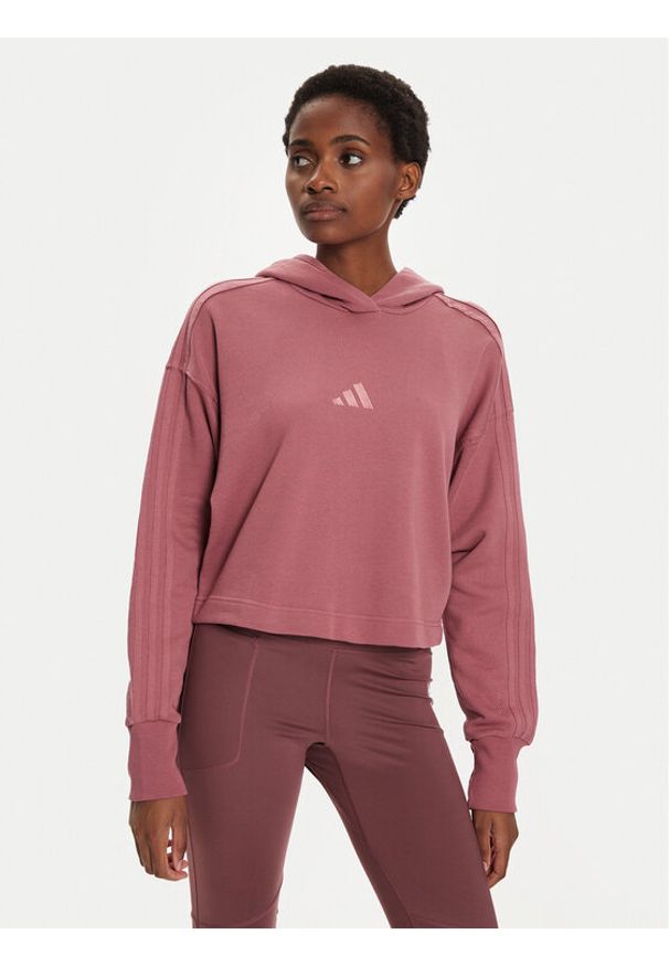 Adidas - adidas Bluza ALL SZN French Terry 3-Stripes IY6848 Różowy Regular Fit. Kolor: różowy. Materiał: bawełna