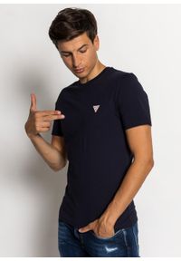 Koszulka męska Guess Cn Ss Core Tee (M1RI36I3Z11-G7V2). Kolor: niebieski. Materiał: materiał, denim, jeans. Sezon: lato #5
