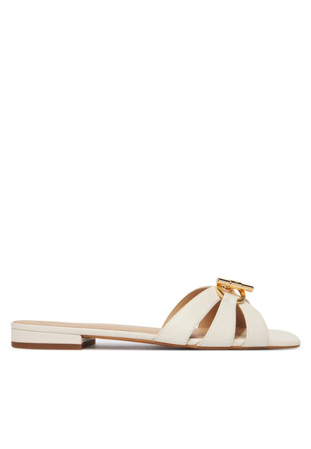 Lauren Ralph Lauren - LAUREN RALPH LAUREN Klapki Blaike 802982875007 Biały. Kolor: biały. Materiał: skóra