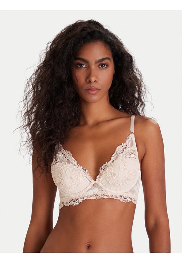 Guess Biustonosz z fiszbiną O5YC03 KCVX0 Beżowy. Kolor: beżowy. Materiał: syntetyk