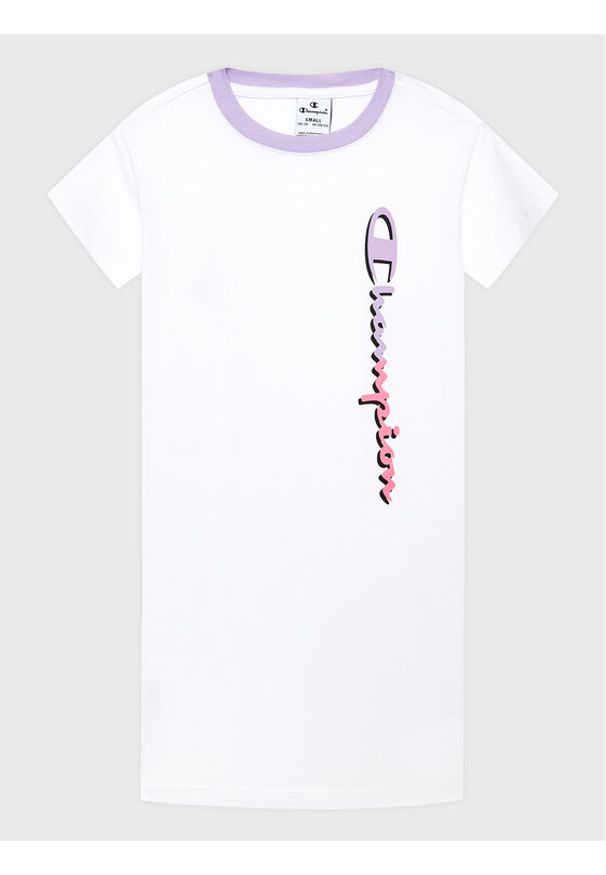 Champion Sukienka codzienna 404672 Biały Regular Fit. Okazja: na co dzień. Kolor: biały. Materiał: bawełna. Typ sukienki: proste. Styl: casual