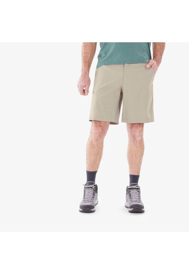 quechua - Spodenki turystyczne męskie Quechua MH100. Kolor: beżowy. Materiał: materiał, poliester