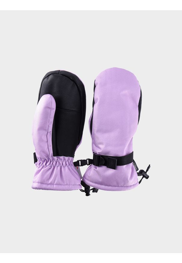 4f - 4F Rękawice narciarskie z jednym palcem damskie - fioletowe M. Kolor: fioletowy. Materiał: materiał, syntetyk, dzianina, tkanina, skóra. Technologia: Thinsulate. Sezon: zima. Sport: narciarstwo