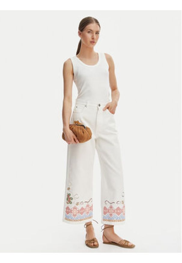 Weekend Max Mara Top Multic 2615941012 Biały Regular Fit. Kolor: biały. Materiał: bawełna