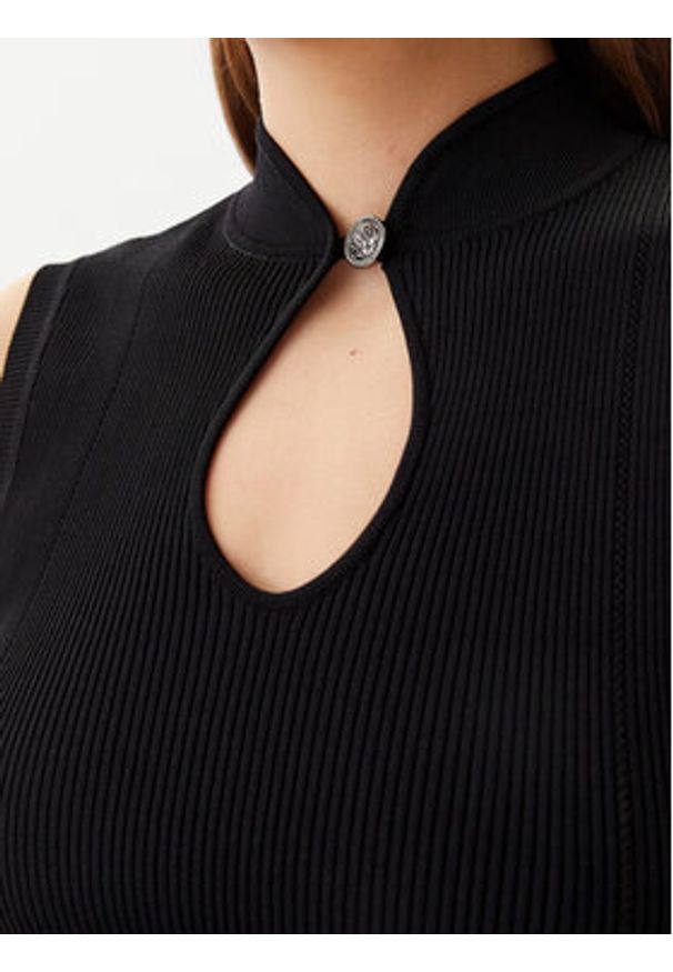 Guess Sweter W5GR10 Z3L10 Czarny Regular Fit. Kolor: czarny. Materiał: wiskoza