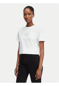 Calvin Klein Jeans T-Shirt Classic Monologo LV047D873G Biały Regular Fit. Kolor: biały. Materiał: bawełna #1