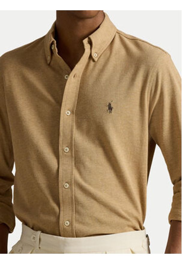 Polo Ralph Lauren Koszula 710654408115 Beżowy Regular Fit. Typ kołnierza: polo. Kolor: beżowy. Materiał: bawełna