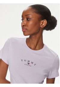 Tommy Jeans T-Shirt Essential Logo DW0DW18140 Fioletowy Slim Fit. Kolor: fioletowy. Materiał: bawełna, syntetyk #5