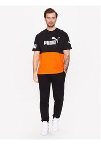 Puma T-Shirt Power Colourblock 673321 Pomarańczowy Relaxed Fit. Kolor: pomarańczowy. Materiał: bawełna #4
