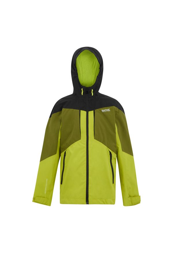 Regatta - Kurtka Dziecięca Wodoodporna Highton VI. Kolor: czarny, wielokolorowy, zielony