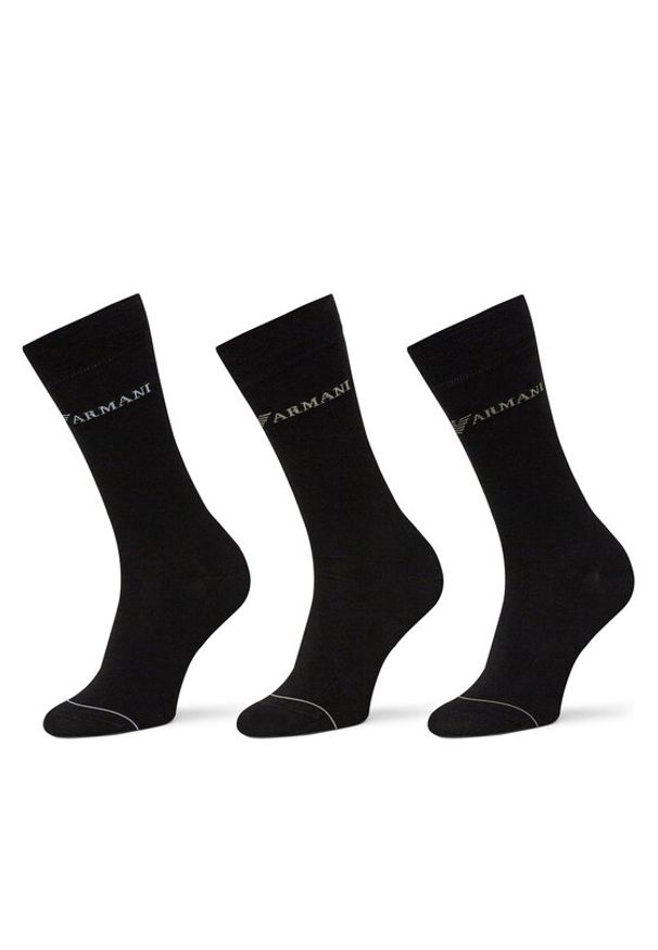 Emporio Armani Skarpety długie EM000554 AF12276 MC061 Czarny. Kolor: czarny. Materiał: materiał, bawełna