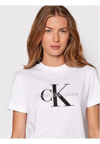 Calvin Klein Jeans T-Shirt J20J219142 Biały Regular Fit. Kolor: biały. Materiał: bawełna