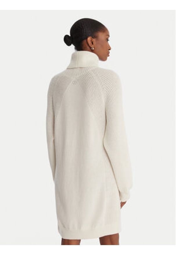 Liu Jo Sukienka dzianinowa MF5063 MS009 Écru Regular Fit. Materiał: wełna