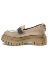 Beżowe Półbuty Karino Eleganckie Skórzane Buty. Okazja: na co dzień. Kolor: beżowy. Materiał: skóra. Szerokość cholewki: normalna. Wzór: aplikacja. Styl: elegancki #8