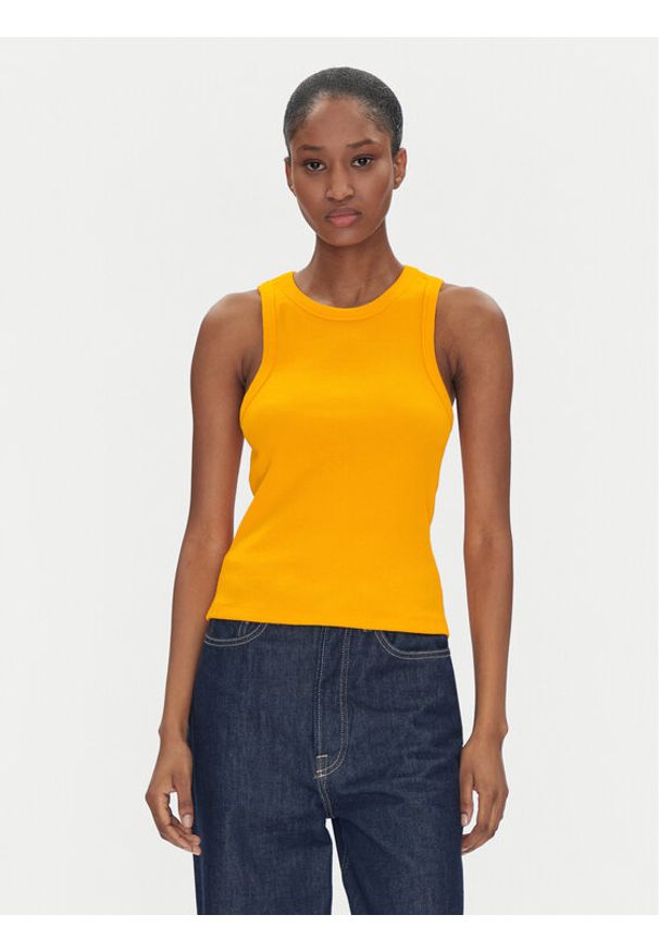 2NDDAY Top Purity 2252237387 Pomarańczowy Slim Fit. Kolor: pomarańczowy. Materiał: bawełna