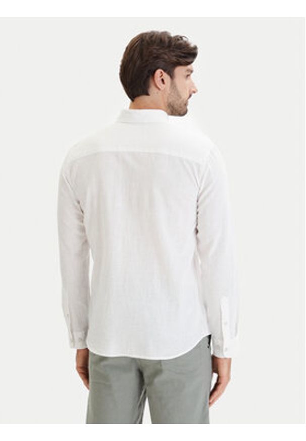 Jack & Jones Koszula Blusummer 12293269 Biały Regular Fit. Kolor: biały. Materiał: len, bawełna