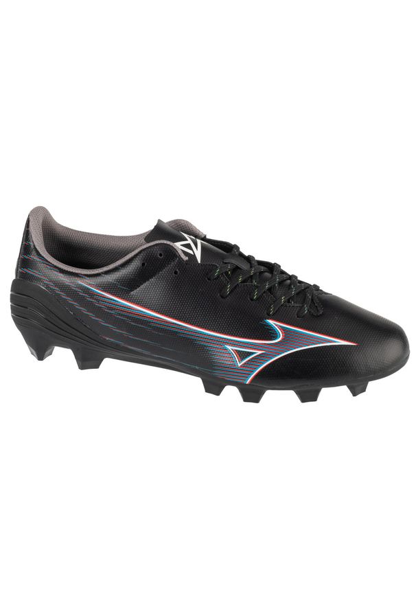 Buty piłkarskie męskie Mizuno Alpha Select Fg. Zapięcie: sznurówki. Kolor: czarny. Materiał: materiał, syntetyk, tkanina. Szerokość cholewki: normalna. Sport: piłka nożna