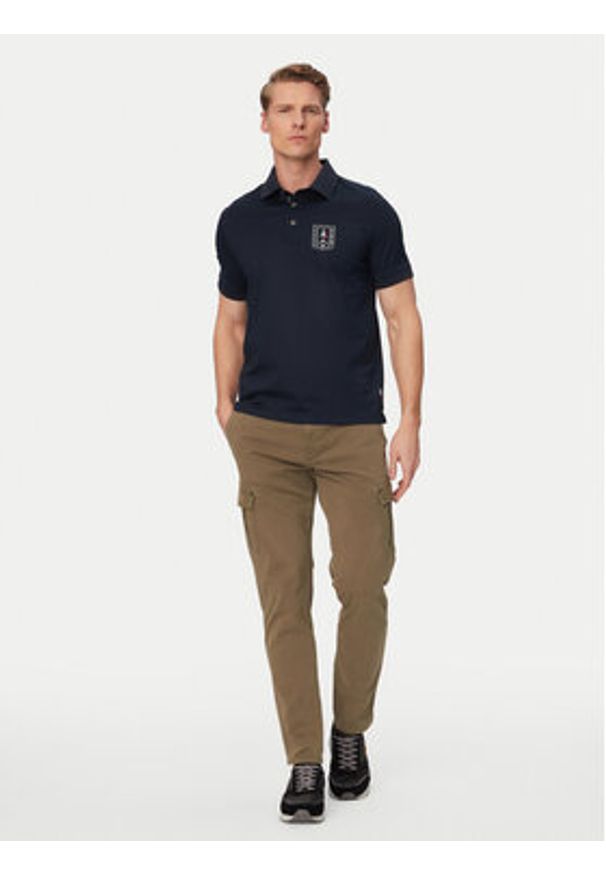Aeronautica Militare Polo 261PO1917UJ00682 Granatowy Regular Fit. Typ kołnierza: polo. Kolor: niebieski. Materiał: bawełna