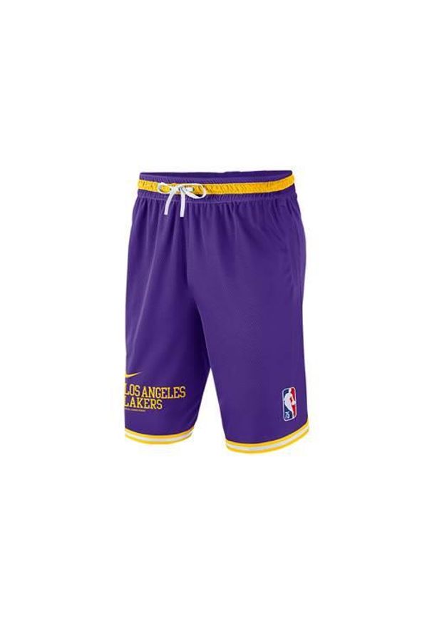 Spodnie koszykarskie męskie Nike Los Angeles Lakers. Kolor: fioletowy. Długość: krótkie. Sport: koszykówka