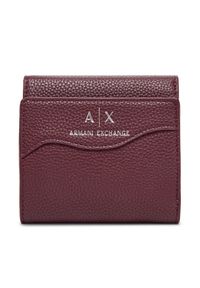 Armani Exchange Mały Portfel Damski 948530 CC783 UA343 Bordowy. Kolor: czerwony. Materiał: skóra