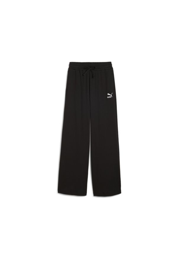 Puma Spodnie Classics Ribbed Relaxed 62663101. Kolor: czarny. Długość: długie