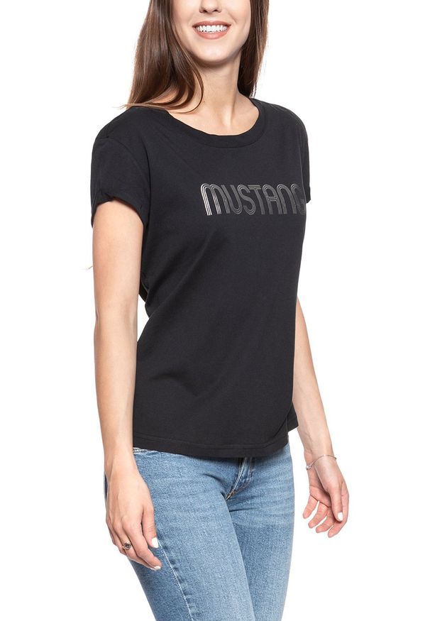 Mustang - MUSTANG T SHIRT DAMSKI Alina C Print CAVIAR 1008401 4132. Wzór: nadruk