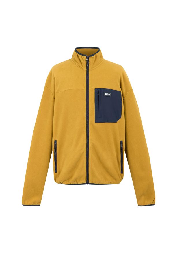 Regatta - Męska Bluza Polarowa Frankie Z Pełnym Zamkiem Błyskawicznym. Kolor: wielokolorowy, niebieski, żółty. Materiał: polar. Sezon: zima. Styl: sportowy. Sport: turystyka piesza