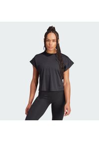 Adidas - Koszulka Studio. Kolor: czarny, szary, wielokolorowy. Materiał: materiał. Sport: fitness, joga i pilates #1