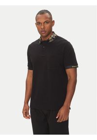 Versace Jeans Couture Polo 78GAGT04 Czarny Regular Fit. Typ kołnierza: polo. Kolor: czarny. Materiał: bawełna #1