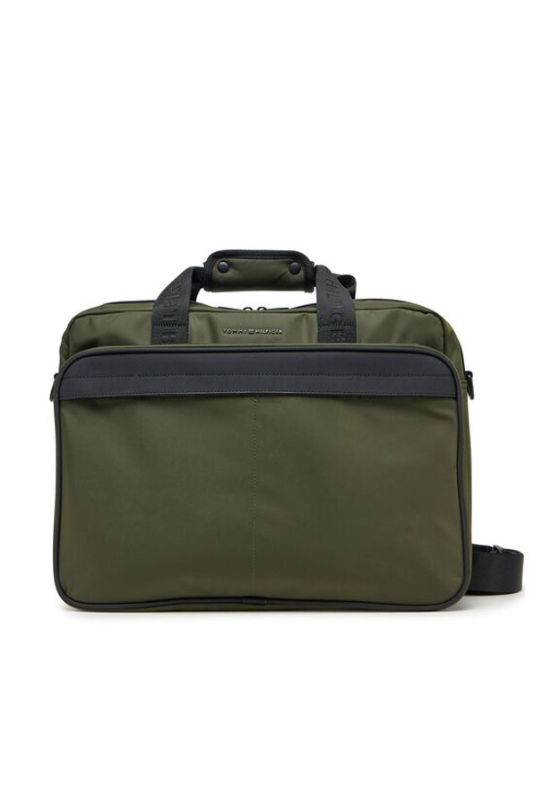 TOMMY HILFIGER - Tommy Hilfiger Torba na laptopa Th Repreve Computer Bag AM0AM13186 Khaki. Kolor: brązowy. Materiał: materiał