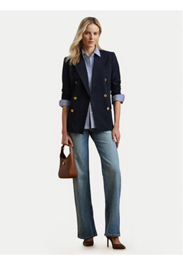 Lauren Ralph Lauren - LAUREN RALPH LAUREN Marynarka 200911071001 Granatowy Straight Fit. Kolor: niebieski. Materiał: wełna