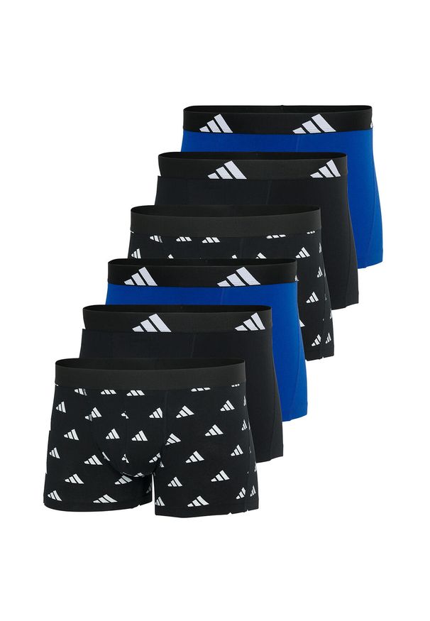 Adidas - Bokserki Active Flex Cotton 6 pak. Kolor: niebieski. Materiał: bawełna, elastan. Sport: fitness