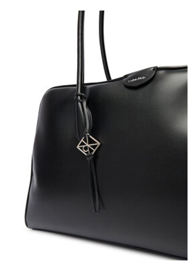 Calvin Klein Torebka Emblem Trio Large Work Bag LV04F3368G Czarny. Kolor: czarny. Materiał: skórzane