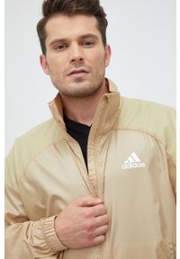 adidas Performance wiatrówka kolor beżowy przejściowa. Okazja: na co dzień. Kolor: beżowy. Materiał: materiał. Styl: casual #2