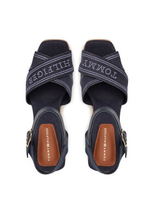TOMMY HILFIGER - Tommy Hilfiger Espadryle Tommy Hilfiger Espad High Wedge FW0FW08668 Granatowy. Kolor: niebieski. Materiał: materiał