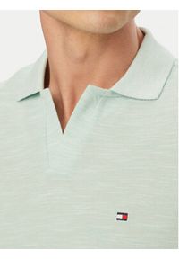 TOMMY HILFIGER - Tommy Hilfiger Polo Textured Oxford Pique MW0MW38482 Zielony jasny Regular Fit. Typ kołnierza: polo. Kolor: zielony. Materiał: bawełna #2