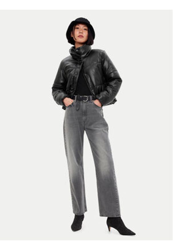 GAP - Gap Kurtka z imitacji skóry 486399 Czarny Regular Fit. Kolor: czarny. Materiał: skóra