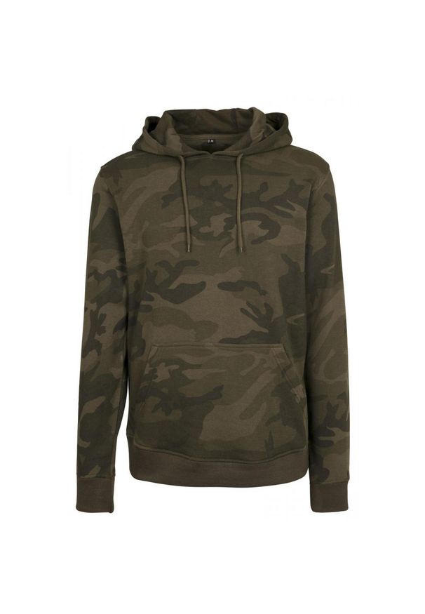 BUILD YOUR BRAND - Bluza Z Kapturem Camo Dla Dorosłych Unisex. Typ kołnierza: kaptur. Kolor: zielony