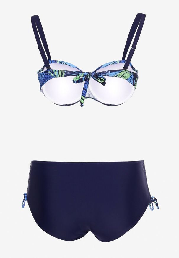 Renee - Granatowe Bikini Dwuczęściowe Usztywniany Biustonosz Majtki Figi Seteria. Kolekcja: plus size. Kolor: niebieski